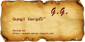 Gungl Gergő névjegykártya